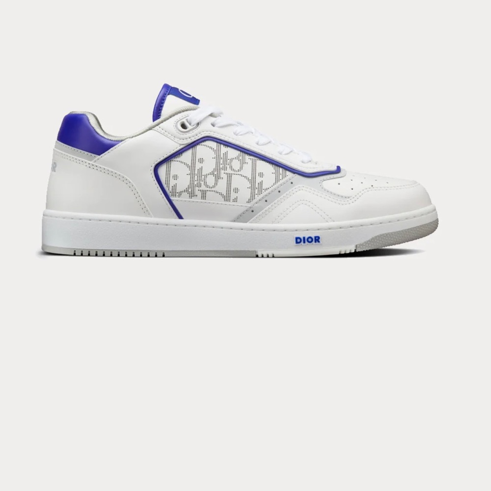Used DiorB27 White And Purple Smooth Calfskin With White Dior Leather Sneakers. - Picture 2 of 10